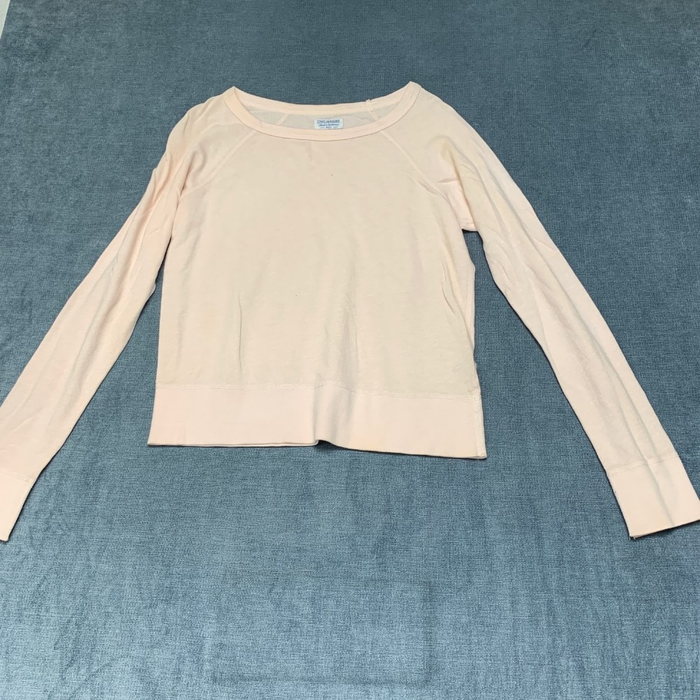 Civilianaire Sweatshirt Womens Small Off White Raglan Sleeve Travel Outdoor Cozy